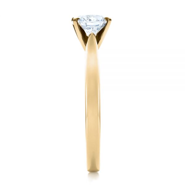 18k Yellow Gold 18k Yellow Gold Contemporary Solitaire Engagement Ring - Side View -  100401