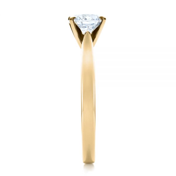 14k Yellow Gold 14k Yellow Gold Contemporary Solitaire Engagement Ring - Side View - 100401