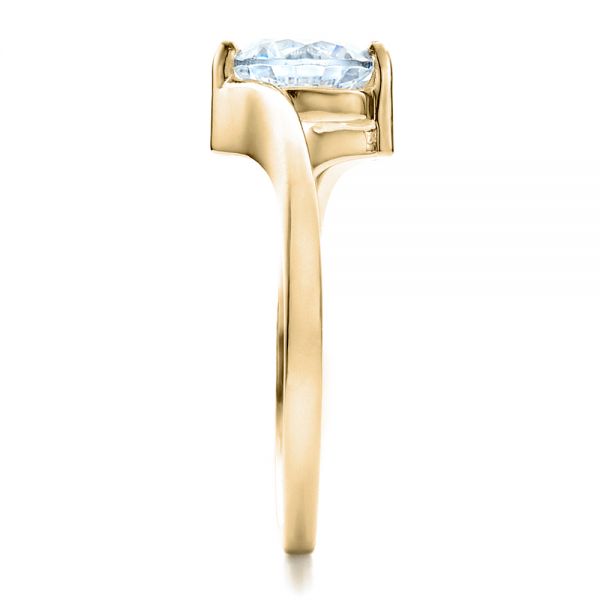 18k Yellow Gold 18k Yellow Gold Contemporary Solitaire Engagement Ring - Side View -  1484
