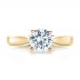 18k Yellow Gold 18k Yellow Gold Contemporary Solitaire Engagement Ring - Top View -  100397 - Thumbnail