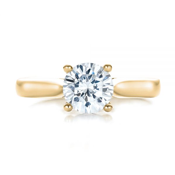 18k Yellow Gold 18k Yellow Gold Contemporary Solitaire Engagement Ring - Top View -  100399