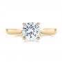 18k Yellow Gold 18k Yellow Gold Contemporary Solitaire Engagement Ring - Top View -  100399 - Thumbnail
