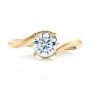 18k Yellow Gold 18k Yellow Gold Contemporary Solitaire Engagement Ring - Top View -  100400 - Thumbnail