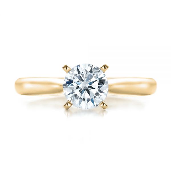 18k Yellow Gold 18k Yellow Gold Contemporary Solitaire Engagement Ring - Top View -  100401