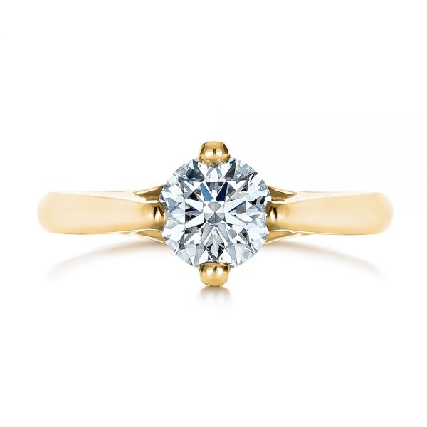 14k Yellow Gold 14k Yellow Gold Contemporary Solitaire Engagement Ring - Top View -  1389