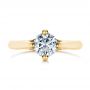 18k Yellow Gold 18k Yellow Gold Contemporary Solitaire Engagement Ring - Top View -  1389 - Thumbnail