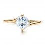 14k Yellow Gold 14k Yellow Gold Contemporary Solitaire Engagement Ring - Top View -  1484 - Thumbnail