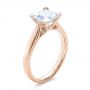 14k Rose Gold 14k Rose Gold Contemporary Solitaire Princess Cut Diamond Engagement Ring - Three-Quarter View -  100398 - Thumbnail