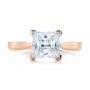 18k Rose Gold 18k Rose Gold Contemporary Solitaire Princess Cut Diamond Engagement Ring - Top View -  100398 - Thumbnail