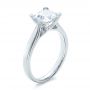 14k White Gold Contemporary Solitaire Princess Cut Diamond Engagement Ring - Three-Quarter View -  100398 - Thumbnail