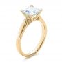14k Yellow Gold 14k Yellow Gold Contemporary Solitaire Princess Cut Diamond Engagement Ring - Three-Quarter View -  100398 - Thumbnail