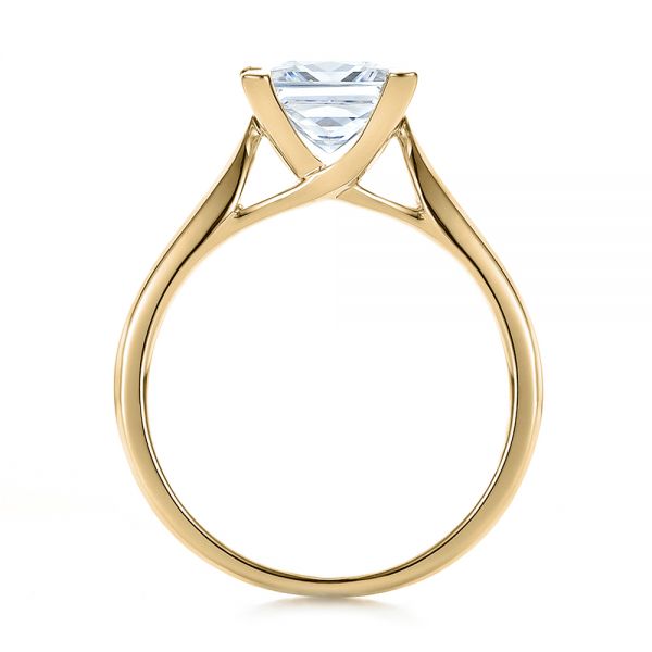14k Yellow Gold 14k Yellow Gold Contemporary Solitaire Princess Cut Diamond Engagement Ring - Front View - 100398