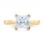 14k Yellow Gold 14k Yellow Gold Contemporary Solitaire Princess Cut Diamond Engagement Ring - Top View -  100398 - Thumbnail