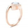 14k Rose Gold 14k Rose Gold Contemporary Split Shank Solitaire Engagement Ring - Three-Quarter View -  1479 - Thumbnail