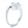 14k White Gold 14k White Gold Contemporary Split Shank Solitaire Engagement Ring - Three-Quarter View -  1479 - Thumbnail