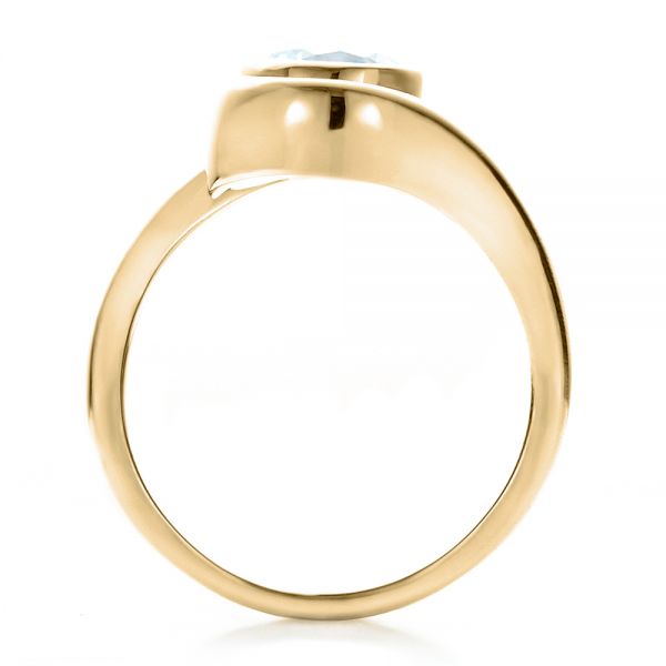 14k Yellow Gold 14k Yellow Gold Contemporary Split Shank Solitaire Engagement Ring - Front View - 1479