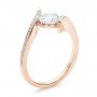 18k Rose Gold 18k Rose Gold Contemporary Tension Set Pave Diamond Engagement Ring - Three-Quarter View -  100285 - Thumbnail