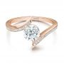 14k Rose Gold 14k Rose Gold Contemporary Tension Set Pave Diamond Engagement Ring - Flat View -  100285 - Thumbnail