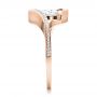 18k Rose Gold 18k Rose Gold Contemporary Tension Set Pave Diamond Engagement Ring - Side View -  100285 - Thumbnail