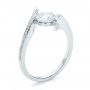 14k White Gold 14k White Gold Contemporary Tension Set Pave Diamond Engagement Ring - Three-Quarter View -  100285 - Thumbnail