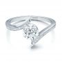 18k White Gold Contemporary Tension Set Pave Diamond Engagement Ring - Flat View -  100285 - Thumbnail