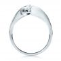 18k White Gold Contemporary Tension Set Pave Diamond Engagement Ring - Front View -  100285 - Thumbnail