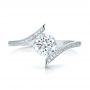 18k White Gold Contemporary Tension Set Pave Diamond Engagement Ring - Top View -  100285 - Thumbnail