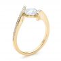 18k Yellow Gold 18k Yellow Gold Contemporary Tension Set Pave Diamond Engagement Ring - Three-Quarter View -  100285 - Thumbnail