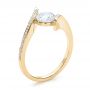 18k Yellow Gold 18k Yellow Gold Contemporary Tension Set Pave Diamond Engagement Ring - Three-Quarter View -  100285 - Thumbnail