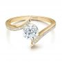 14k Yellow Gold 14k Yellow Gold Contemporary Tension Set Pave Diamond Engagement Ring - Flat View -  100285 - Thumbnail