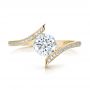 14k Yellow Gold 14k Yellow Gold Contemporary Tension Set Pave Diamond Engagement Ring - Top View -  100285 - Thumbnail