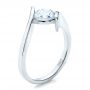 18k White Gold Contemporary Tension Set Solitaire Engagement Ring - Three-Quarter View -  1481 - Thumbnail