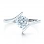  Platinum Platinum Contemporary Tension Set Solitaire Engagement Ring - Top View -  1481 - Thumbnail