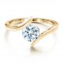 14k Yellow Gold 14k Yellow Gold Contemporary Tension Set Solitaire Engagement Ring - Flat View -  1481 - Thumbnail