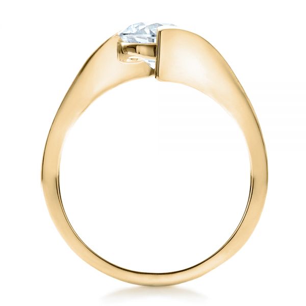 14k Yellow Gold 14k Yellow Gold Contemporary Tension Set Solitaire Engagement Ring - Front View -  1481