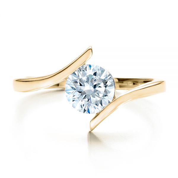 Yellow Gold Sush Tension Set Diamond Ring