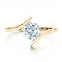 14k Yellow Gold 14k Yellow Gold Contemporary Tension Set Solitaire Engagement Ring - Top View -  1481 - Thumbnail