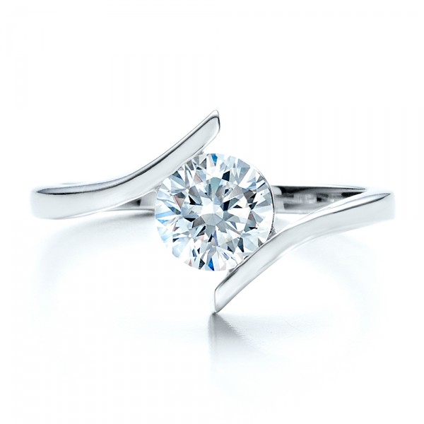 Tension setting engagement rings platinum