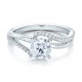 18k White Gold 18k White Gold Contemporary Wrapped Split Shank Diamond Engagement Ring - Flat View -  100402 - Thumbnail