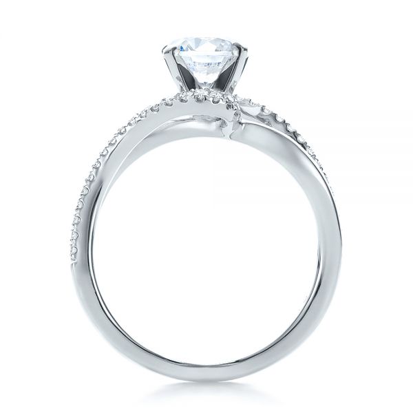  Platinum Platinum Contemporary Wrapped Split Shank Diamond Engagement Ring - Front View -  100402