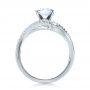 14k White Gold Contemporary Wrapped Split Shank Diamond Engagement Ring - Front View -  100402 - Thumbnail