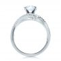 14k White Gold Contemporary Wrapped Split Shank Diamond Engagement Ring - Front View -  100402 - Thumbnail