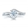 14k White Gold Contemporary Wrapped Split Shank Diamond Engagement Ring - Top View -  100402 - Thumbnail