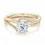 18k Yellow Gold 18k Yellow Gold Contemporary Wrapped Split Shank Diamond Engagement Ring - Flat View -  100402 - Thumbnail