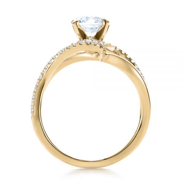 14k Yellow Gold 14k Yellow Gold Contemporary Wrapped Split Shank Diamond Engagement Ring - Front View - 100402