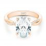 18k Rose Gold 18k Rose Gold Criss-cross Engagement Ring - Flat View -  107436 - Thumbnail