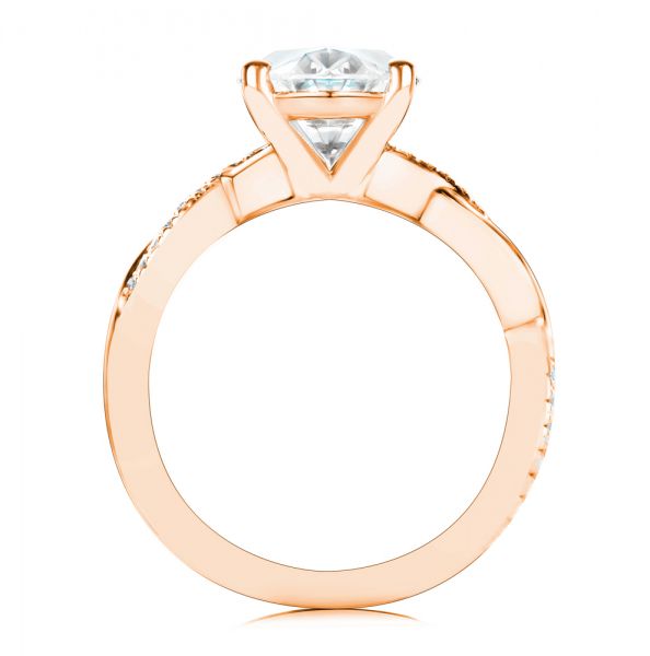 18k Rose Gold 18k Rose Gold Criss-cross Engagement Ring - Front View -  107436