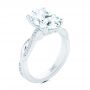 14k White Gold Criss-cross Engagement Ring - Three-Quarter View -  107436 - Thumbnail