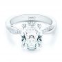 18k White Gold 18k White Gold Criss-cross Engagement Ring - Flat View -  107436 - Thumbnail