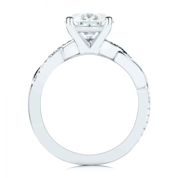 18k White Gold 18k White Gold Criss-cross Engagement Ring - Front View -  107436
